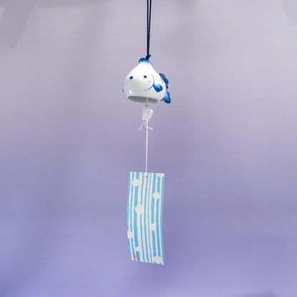 Goldfish furin wind chime hanging with paper strip