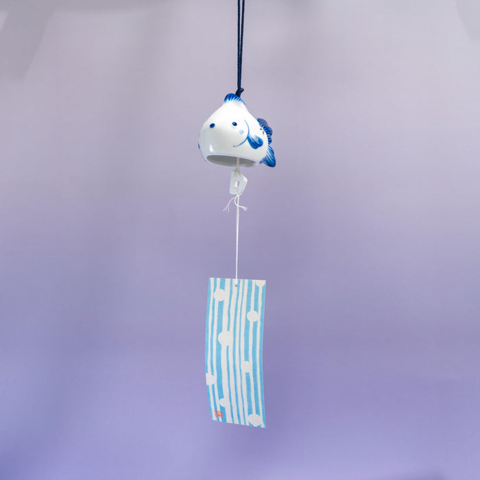 Goldfish furin wind chime hanging with paper strip