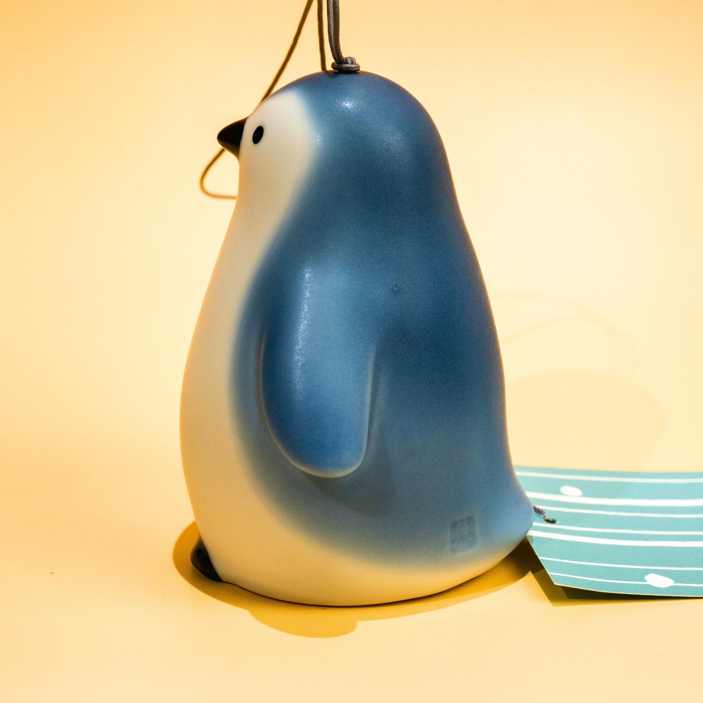 Japanese Penguin Wind Chime – Ceramic Furin Bell, Cute Summer Decor, Zen Hanging Ornament, Soothing Sound Gift, Made in Japan