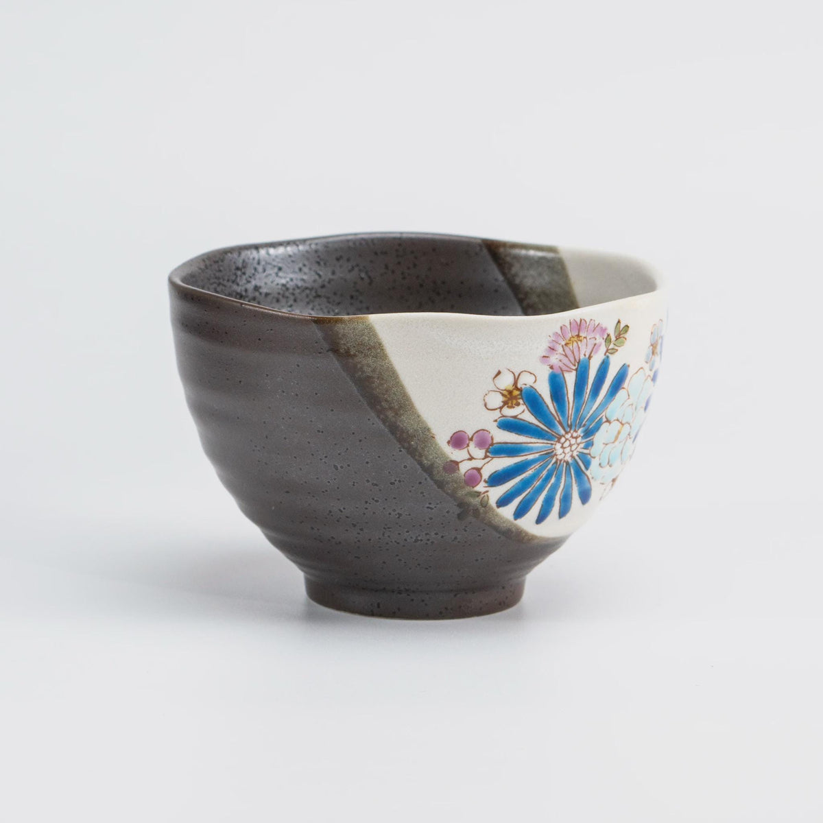 Iroe Yū Hana Kutani rice bowl, blue colourway