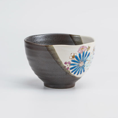 Iroe Yū Hana Kutani rice bowl, blue colourway