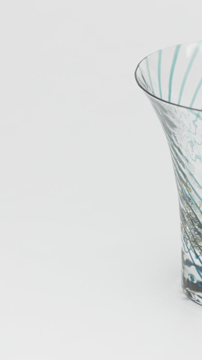 Toyo-Sasaki Yachiyo Blue & Gold Sake Cup, 85 ml