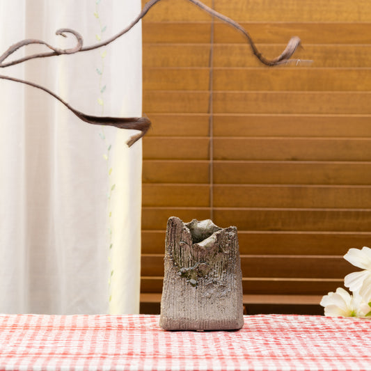Hechimon Shigaraki Rectangular Bud Vase