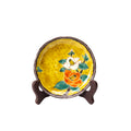 Kutani Yellow Camellia Plates, Set of 5, 14.5 cm