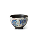Kutani Rice Bowl, Hand-Painted Blue Flowers, Iroe Yū Hana, 12 cm