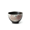 Kutani Rice Bowl, Hand-Painted Red Flowers, Iroe Yū Hana, 12 cm