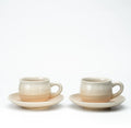 Hagi Himetsuchi-Kaffeetassen mit Untertassen, 2er-Set | Tsubakihidegama