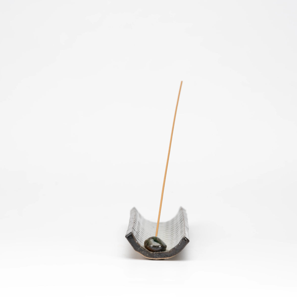 Opposite end view of the mosaic incense holder and raised insert.