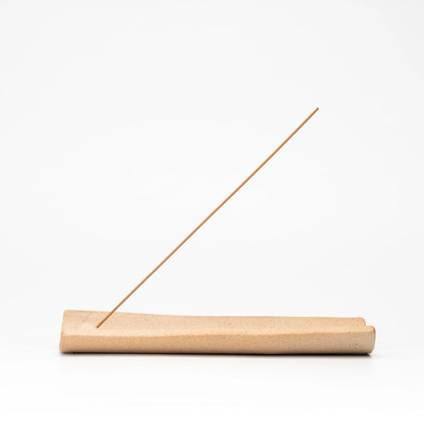 Hechimon Yakishime Floral Ceramic Incense Holder, 18 cm